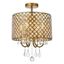 Elegant Brass and Crystal 14" Flush Mount Ceiling Light