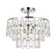 14" Chrome and Crystal Flush Mount Light Fixture