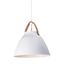 14" Tan Leather and White Single Pendant Ceiling Light