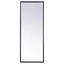 Sleek Blue and Silver Contemporary Wall Mirror 14" x 36"