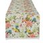 Spring Bouquet Floral Cotton Table Runner with Lace Trim, 14x108