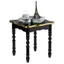 Square Black and Gold Wooden Accent End Table