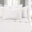 Queen White 1500 Thread Count Damask Stripe Cotton Bed Sheet Set