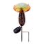 Yellow and Green Metal and Glass Solar Mushroom Stake with LED