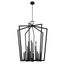 Black Steel 16-Light Geometric Foyer Pendant