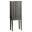 Elegant White and Silver Jewelry Armoire with Velvet-Lined Storage