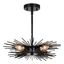 Nikko Matte Black Mid-Century Modern 4-Light Semi-Flush Mount