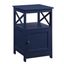 Cobalt Blue Oxford Square End Table with Cabinet Storage