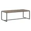 Antiqued Gray Oak and Bronze Metal Rectangular Coffee Table