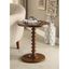 Walnut Brown Round Wood Side Table with Turned Support