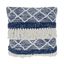 Navy Blue Fringe Moroccan Cotton Square Throw Pillow