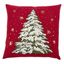 Red 18 x 18 in. LED Christmas Tree Pillow with Poly Fill