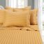 King Gold Damask Stripe 6-Piece Cotton Microfiber Sheet Set