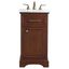 Teak Single Bathroom Vanity with Marble Top