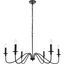 Rohan 6-Light 36" Matte Black Graceful Chandelier