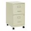 Tan 2-Drawer Mobile Locking Metal File Cabinet