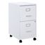 White 2-Drawer Mobile Locking Metal File Cabinet