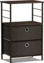 Sorbus Compact Brown Nightstand with 2 Foldable Drawers