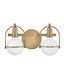 Heritage Brass and Black 2-Light Vanity Fixture