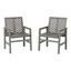 Traditional Acacia Wood Chevron Outdoor Chair Set in Gray