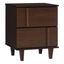 Walnut 2-Drawer Solid Wood Mid-Century Modern Nightstand