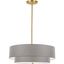 Aged Brass and Gray 2-Tier Drum Pendant Light