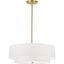 Everly Aged Brass 20" Drum Pendant with White Shade