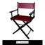 Classic 18" Black Wood Director's Chair with Burgundy Canvas