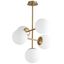 Aged Brass Globe LED Pendant with Satin Opal Glass Shades