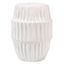 White Ombre Ceramic Drum Side Table