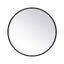 Contemporary Black Wood-Trimmed 21" Round Wall Mirror