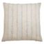 Ivory 22" Square Fringe Stripe Cotton Throw Pillow