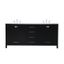 Irene 72" Black Double Bathroom Vanity with Calacatta White Countertop