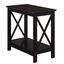 Espresso Slim Chairside End Table with Open Shelving