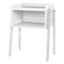 Modern White Metal and Wood Rectangular Side Table with Open Shelf