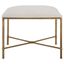 Avenham 24" White Textured Fabric Accent Bench with Antique Gold Frame