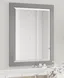 Sleek Gray Wood Framed Beveled Bath Vanity Mirror 24"x30"