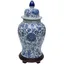 24" Blue and White Floral Porcelain Temple Jar