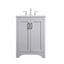 Gray 24" Single Bathroom Vanity with Calacatta Quartz Top