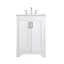 Elegant White 24" Single Bathroom Vanity with Calacatta Quartz Top