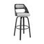 Julius 26" Gray Faux Leather & Black Metal Swivel Counter Stool