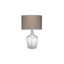 Clear Glass Table Lamp with Natural Linen Shade