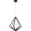 Everest Matte Black 6-Light LED Chandelier with Etched Acrylic