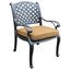 27 Inch Brown Cast Aluminum Outdoor Dining Chair with Cushion