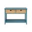 Teal Transitional Solid Wood Console Table with Storage Drawers