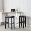 29" Black Leather Upholstered Saddle Bar Stool with Chrome Accents