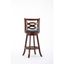 Cherry Wood Swivel Bar Stool with Leatherette Seat