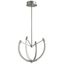 Utopia 21" Satin Nickel LED Chandelier with Matte White Acrylic Shade