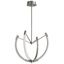 Utopia 28" Satin Nickel LED Chandelier with Matte White Acrylic Shade