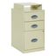 Tan Vertical 3 Drawer Lockable Metal File Cabinet with Top Shelf